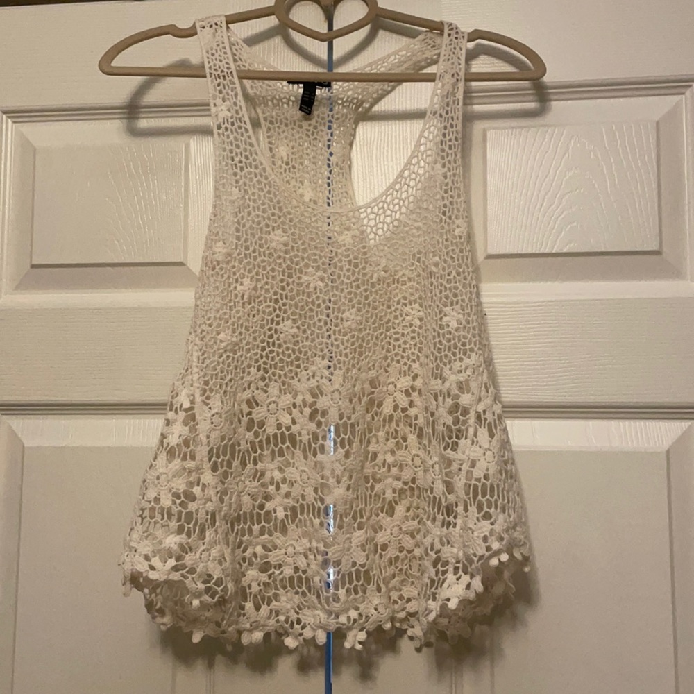Ivory Crochet Racerback Tank